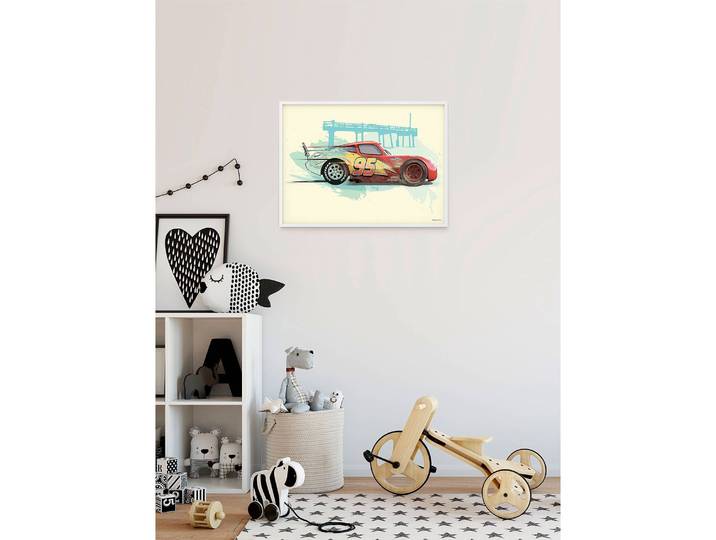 Wandbild Cars Lightning McQueen 70 x 50cm Multicolor
