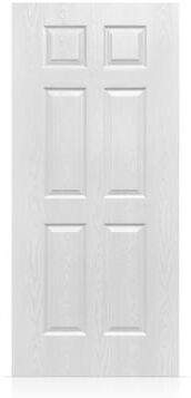Klair Living White Oak Texture 6 Panel Hollow Core Composite Interior Door Slab