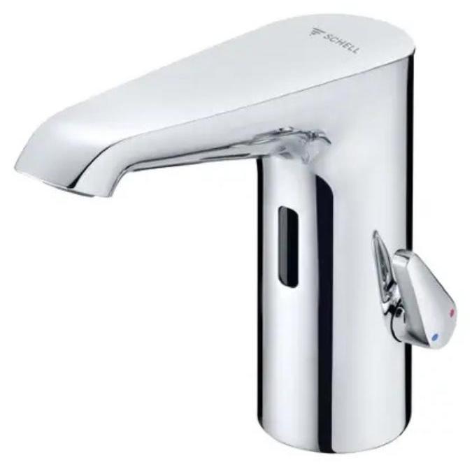 SCHELL WT-Arm. XERIS E2 HD-M, Elektron. Mischwasser, Steckernetzteil, mid, chrom