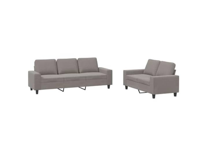 Coespram 2-tlg. Sofagarnitur Taupe, 2-Sitzer und 3-Sitzer Couch Set Elegante Sitzgruppe für das Wohnzimmer mit Textilbezug, stabiler Metallbasis und bequemen Schaumstoffkissen.