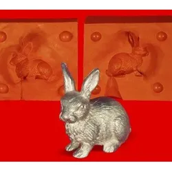 Zinn Giessform Hase Kaninchen Langohr - Silikonform hitzebeständig - benötigt 80g Reinzinn