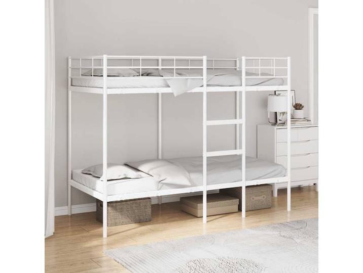 vidaXL Etagenbett, Etagenbett ohne Matratze Weiß 90x190 cm Stahl