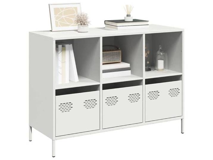 Blanc Buffet blanc 101 5x39x73 5 cm acier laminé à froid - Meuble Rangement LV37105