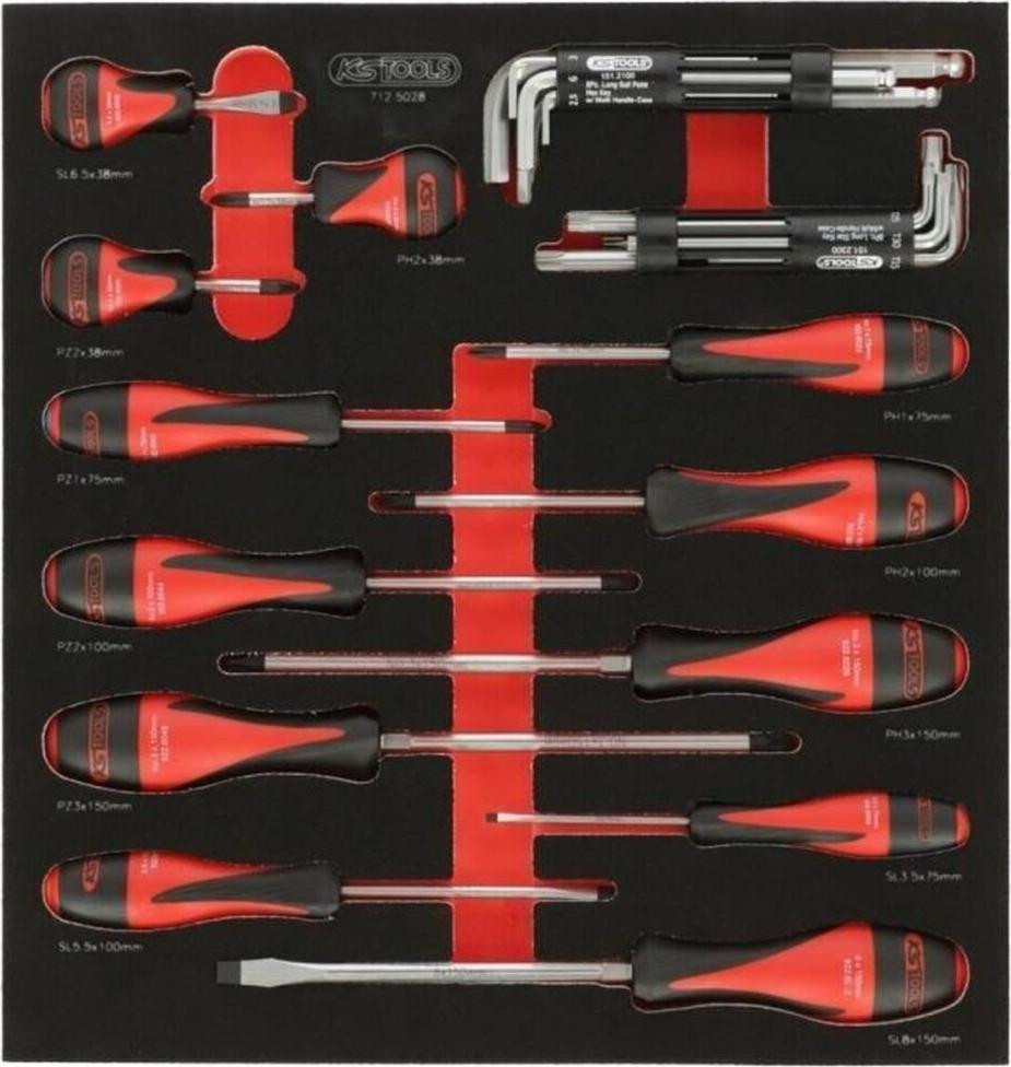 KS Tools 714.0158 Module met 3 laden en 158-delige gereedschapsset voor werkkarren