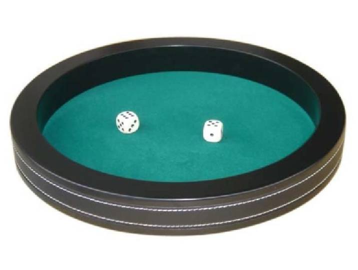 HOT Games Dobbelpiste 28 cm - Pokerbak - Groen velours - Zwart MDF