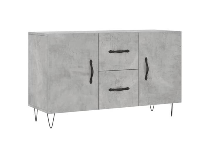 Fisinber Sideboard Betongrau 100x36x60 cm Kommode Anrichte Holzwerkstoff Moderne Anrichte in Beton-Optik für Wohnzimmer und Schlafzimmer mit robusten Metallbeinen und vielseitigem Stauraum.
