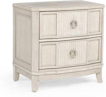 Nightstand with Integrated USB Charging Station and Two Storage Drawers