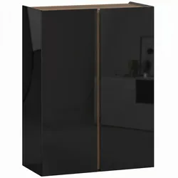 SCHUHSCHRANK Spanplatte Hochglanz-Schwarz