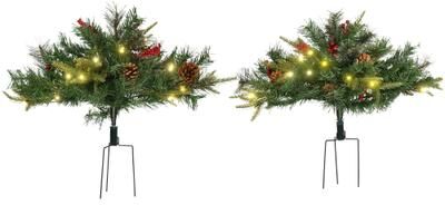 2FT Prelit Artificial Christmas Tree with 69 Branches & Warm White LED Lights (2PCS Sets)