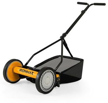 Costway 14 Inch Push Lawn Mower with 5 Steel Blades and Grass Catcher Bag-Orange
