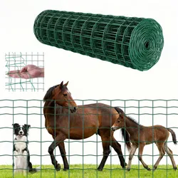 VEVOR Gartenzaun, 1 x 20 m, Maschendraht-Zaun (2,1 mm), verzinkter Stahldrahtzaun für Rinder, Schweine & Schafe, vinylbeschichteter Viehzaun für Tiergehege, Käfigdraht, Gartenzäune, Grün
