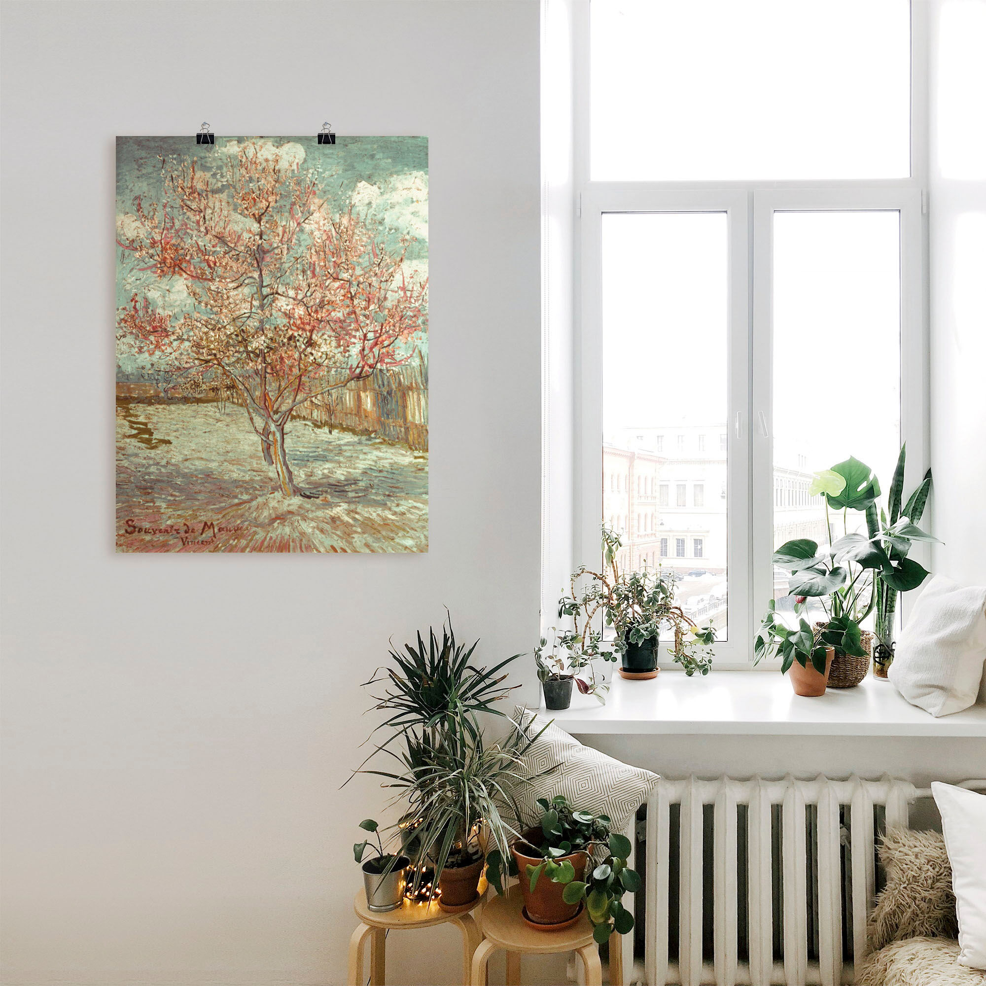 Poster ARTLAND "Blühender Pfirsichbaum, 1888", grün (farbe bild(er): grün), B:30cm H:40cm, Bilder, Poster, als Poster in verschied. Grössen farbe bild(er): grün B/H/T: 30cm x 40cm, Poster Wiesen & Bäume Hochformat, 1 Stk.