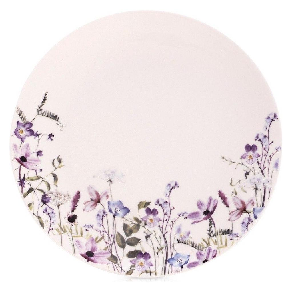 Lumarko Porzellan-Mittagsteller, weiss mit Blumenmuster, dekorativ, ORION, rund, 24 cm (24 cm) (76521592)
