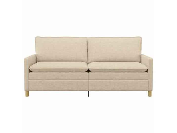 KTHLBRH Sofa 3-Sitzer Stoff Creme 196 cm Metallgestell, extra dicke Kissen, abnehmbare Bezüge, braune Beine