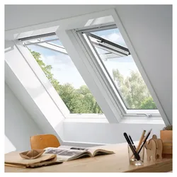 VELUX Klapp-Schwing-Fenster GPL 2084 Manuell Holz weiß Alu ENERGIE Dachfenster, 78x140 cm (MK08)