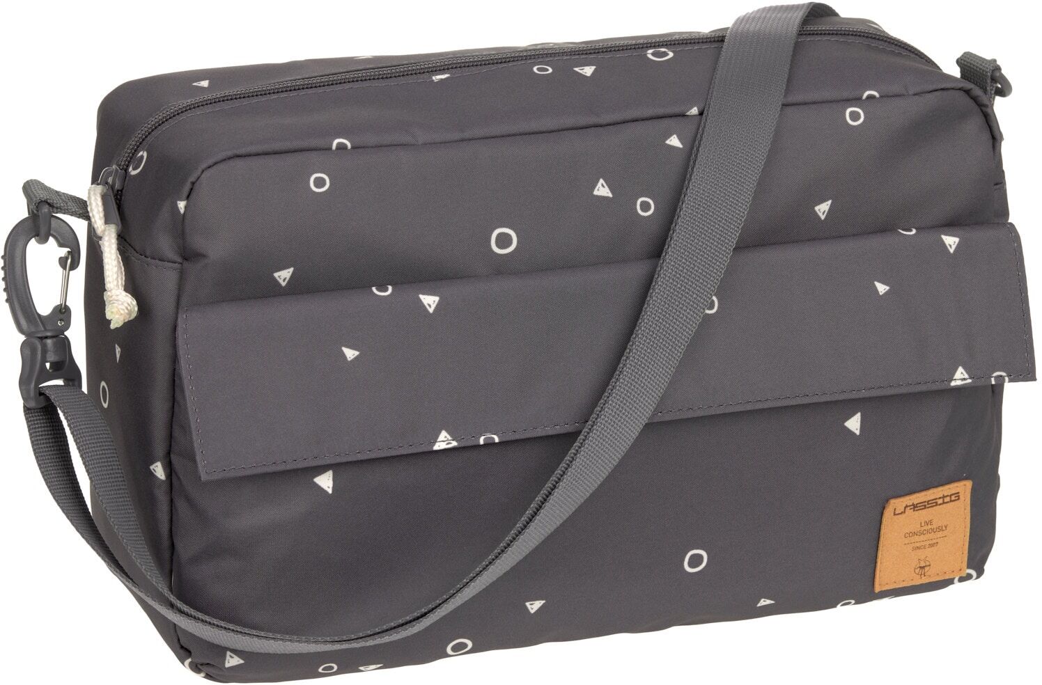 Kinderwagen-Tasche LÄSSIG "Casual, Buggy Organizer Bag, Universe Anthracite", Baby, Gr. B/H/T: 32cm x 20cm x 10cm, grau (anthrazit), Polyester, Taschen Kinderwagen-Tasche, für Kinderwagen oder Buggy; PETA-approved vegan