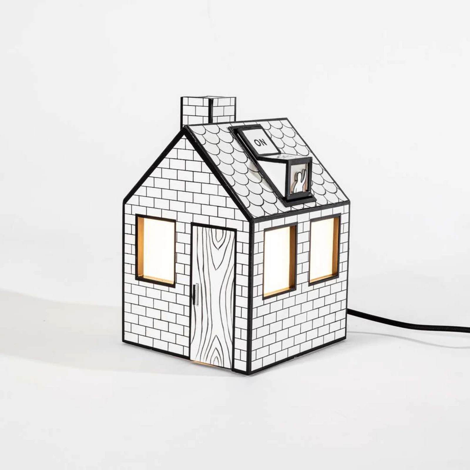 Seletti On-Off Tafellamp Recycled White/Black met LED-verlichting