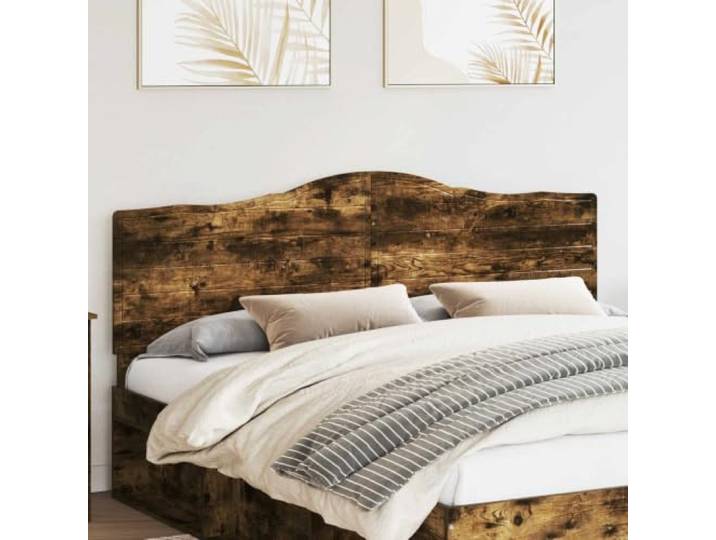RJPLMFV Kopfteil für Bett, rauchfarbene Eiche, Holz Modern, fertige Rückenlehne, einfache Montage, kompatibel mit mehreren Betten, stabil und langlebig