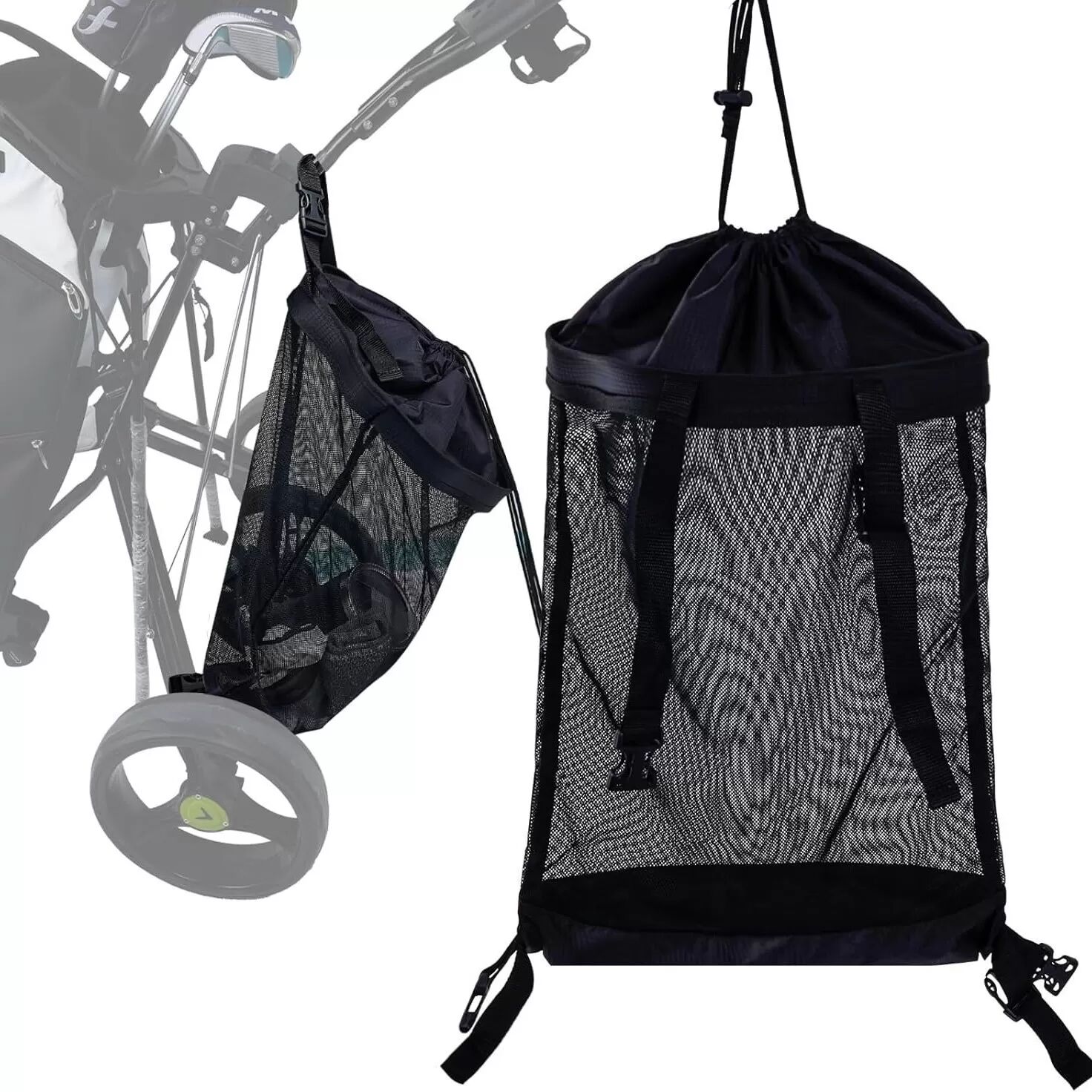 INF Sac de rangement pour chariot de golf - Tissu Oxford et organisateur en maille
