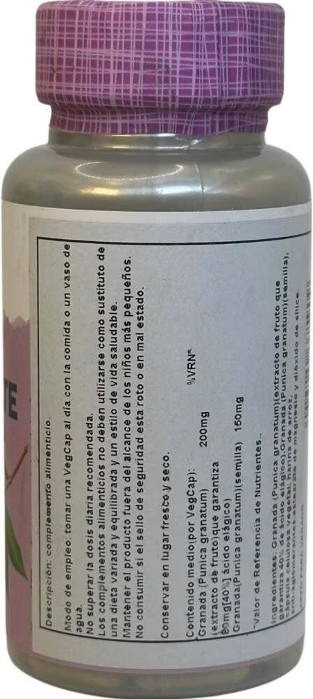 Solaray Extracto De Granada 200mg 60 Cápsulas Vegetales Talla Única Unisex
