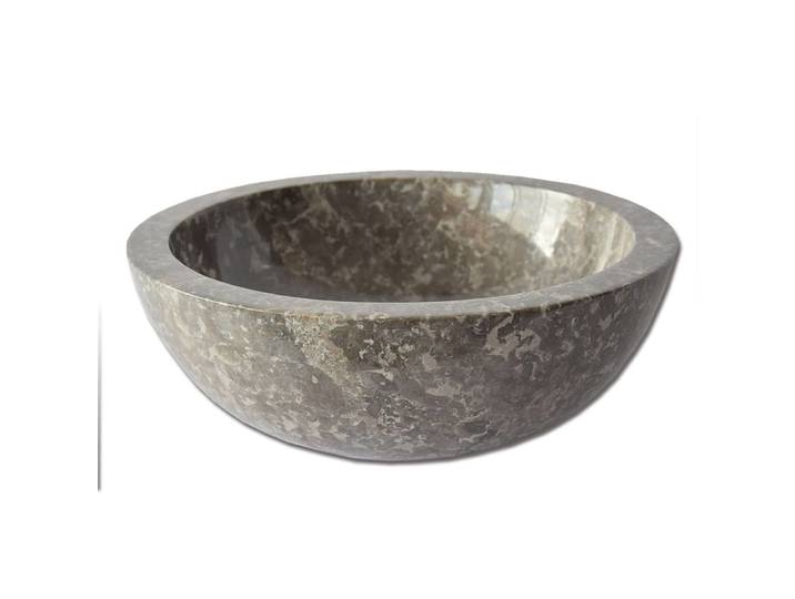 Vasque ronde à poser en marbre gris 40 × 40