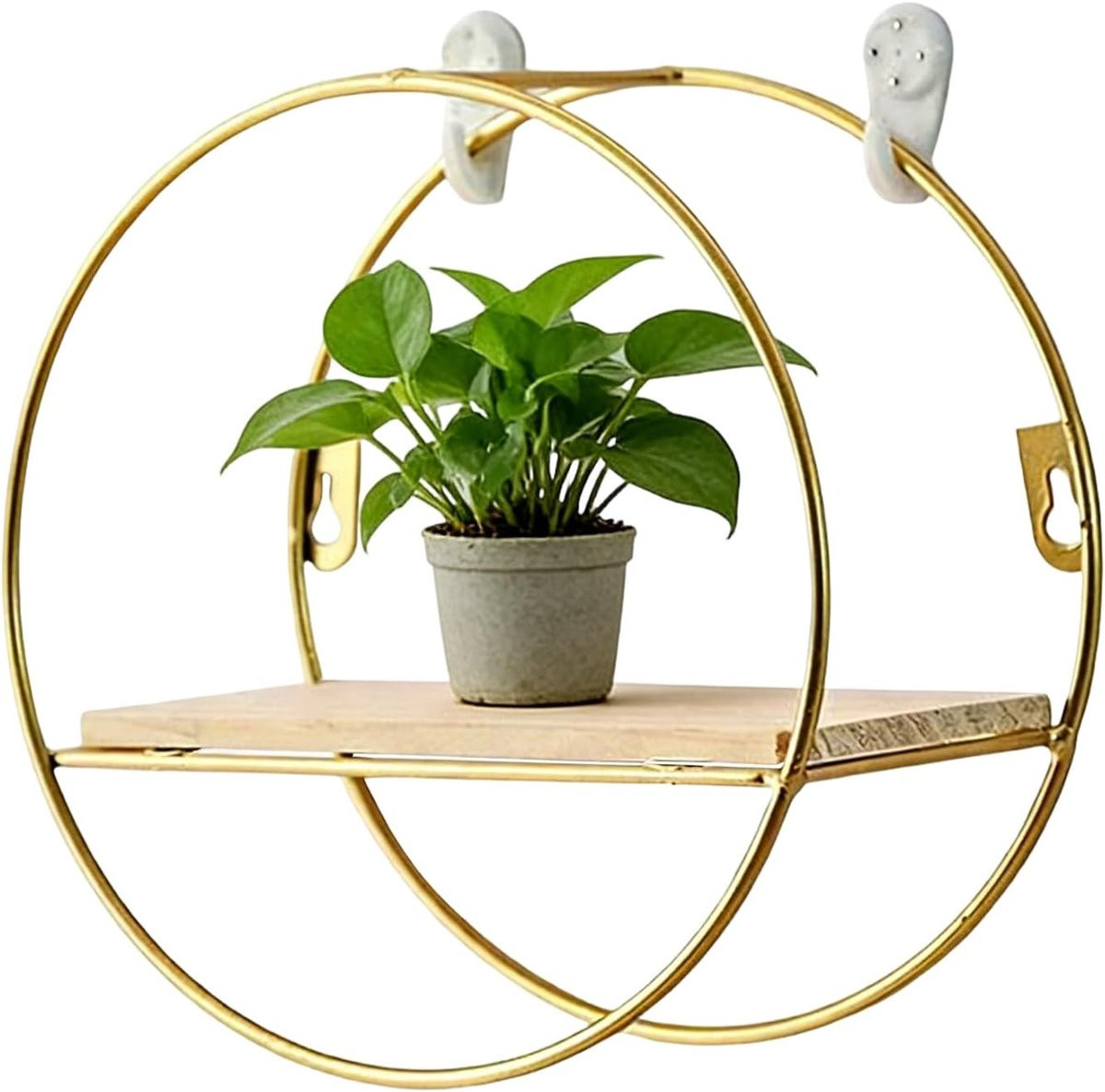 Rond Wandrek Zwart - Decoratieve Wandplank voor Presentatie en Opslag - Breedte: 21 cm