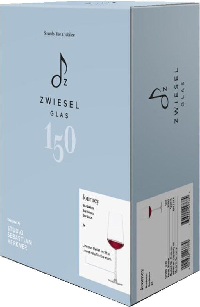 Rotweinglas ZWIESEL GLAS "Bordeaux Rotweingläser Journey 633 ml 2er Set transparent", bunt (transparent), 2 tlg., Glas, Trinkgefäße, Rotweinglas