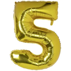 VEPATIM 6 Folienballon Zahlenballon "Zahl 5" gold ca. 120cm