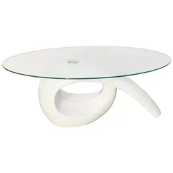 Helloshop26 - Wohnzimmertisch Esstisch Design weiß Glas 115 x 64 cm