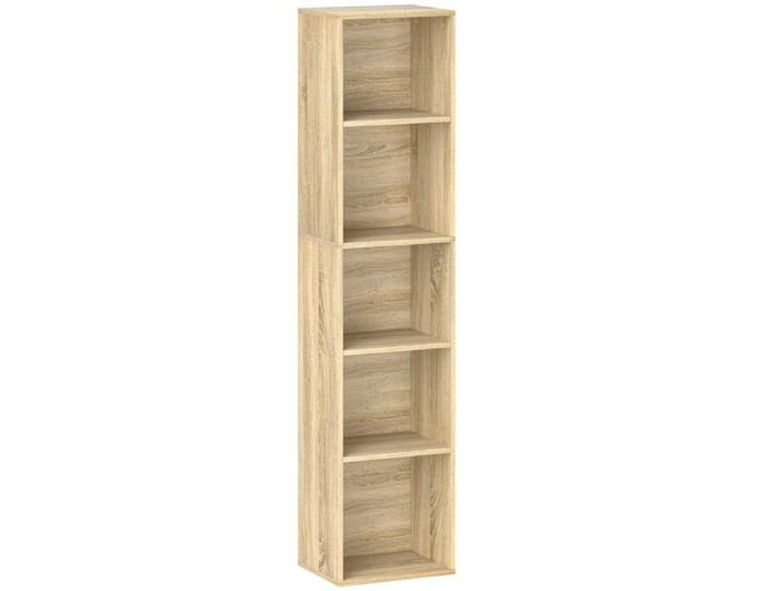 Etagère colonne 5 compartiments BILL aspect bois