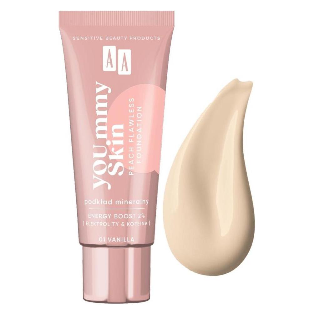 Oceanic AA Yoummy Skin Peach Flawless Foundation podkład mineralny dodający blasku 01 Vanilla 30ml (Vanilla) (5900116092256)