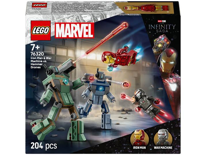 LEGO® Marvel - Iron Man et War Machine Contre les Drones de Hammer, Jeu de Construction - 76320