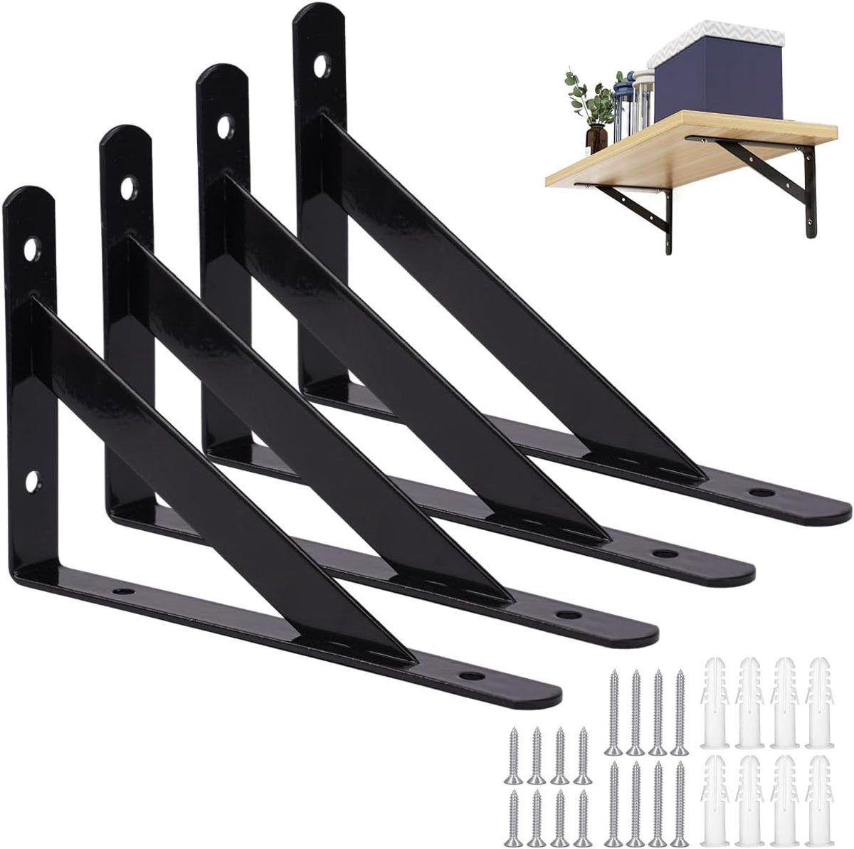 Dailygoods Plankhouder met zware dragers van massief staal voor wandmontage, draagkracht 120 kg