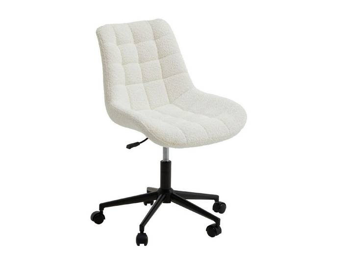 IDIMEX Drehstuhl TASK, Drehstuhl Schreibtischstuhl Bouclé Stoff weiß Home-Office-Stuhl Möbel