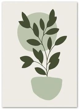 Uplifted Finds Boho Sage Green Plants Abstract Geometric Wall Art Canvas Decoration 20 X 30 Cm b