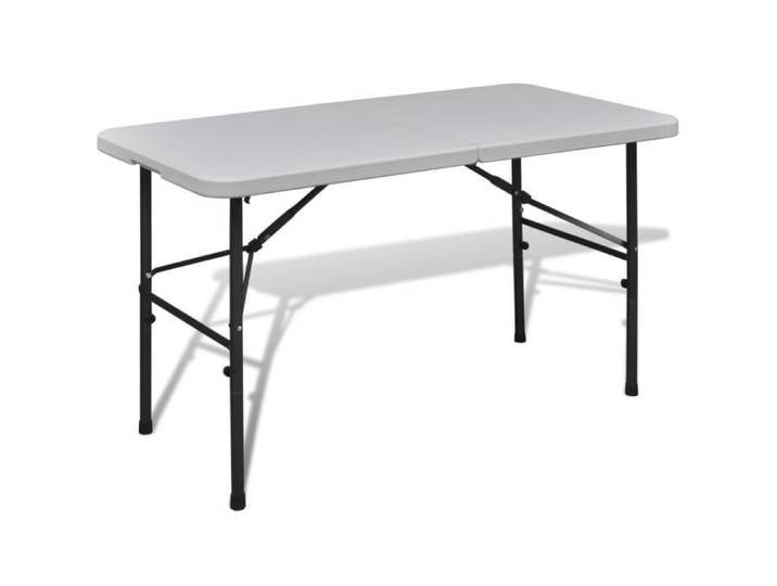 Table de jardin pliable 122 cm blanche en HDPE