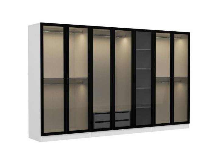 Kleiderschrank Uyumak weiss Melamin B 315 cm - Kleiderschrank
