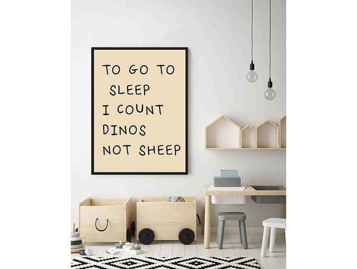 Tableau déco Counting Dinos 63 x 83cm Multicolore