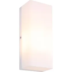 Außenwandleuchte Außen Wandlampe Fassadenleuchte Kunststoff weiß opal B 25 cm