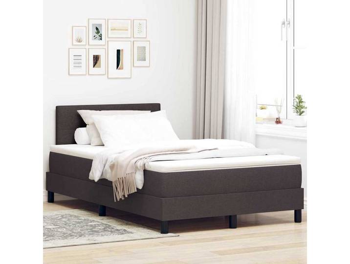 vidaXL Boxspringbett, Boxspringbett mit Matratze Dunkelbraun 120 x 190 cm Stoff