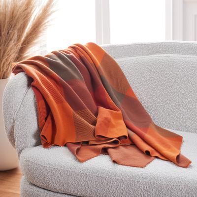 SAFAVIEH Harvest 50 x 60 Inch Cotton Throw, Orange