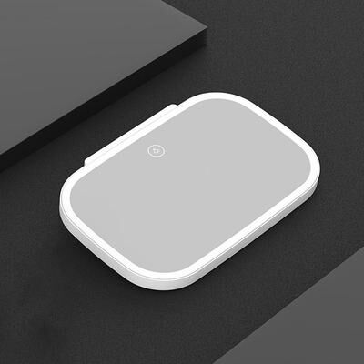 Inspired Deals Rechargeable Car Sun Visor Mirror With LED Light Touch Control 3 Brightness LED Makeup Mirror white