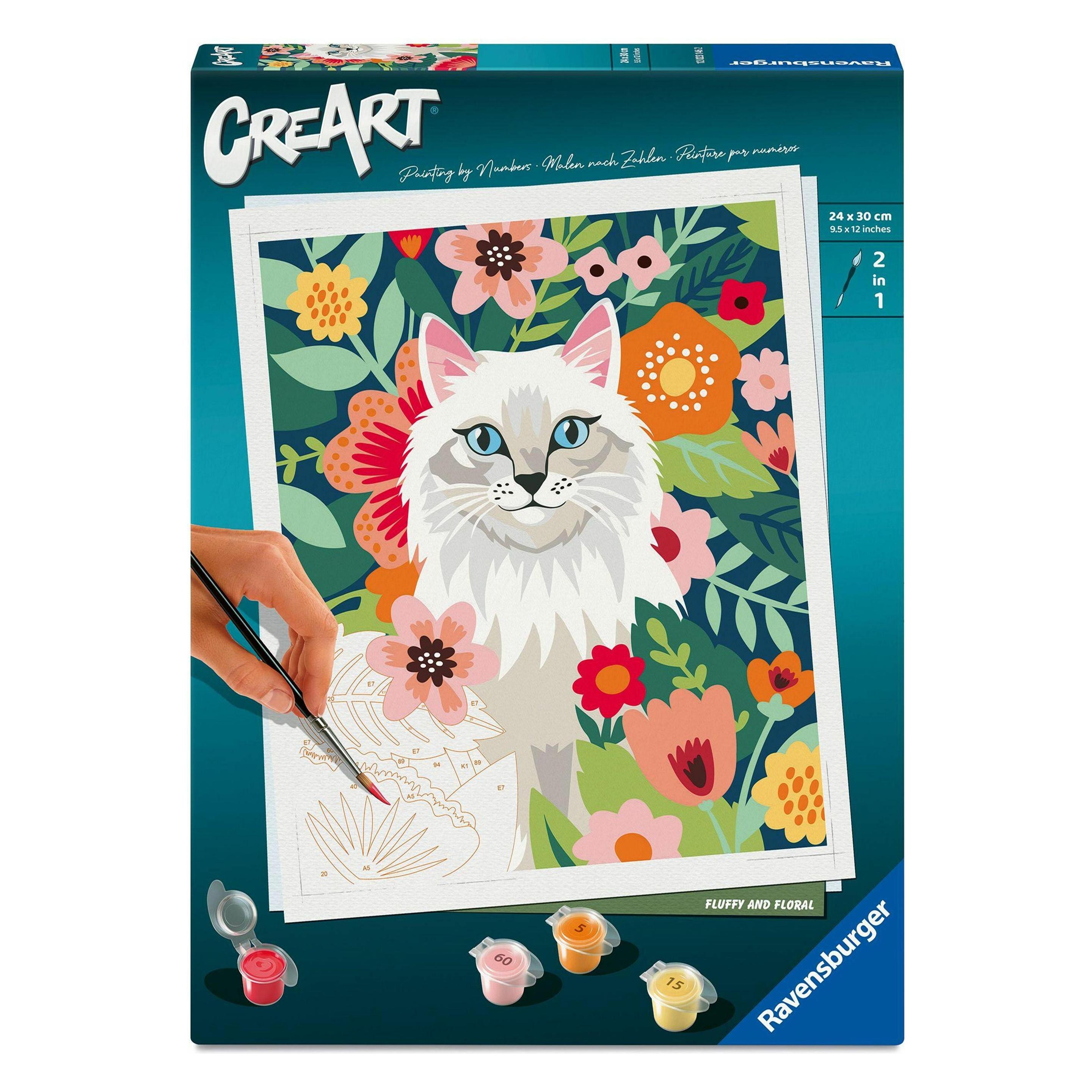Ravensburger CreArt - Malen nach Zahlen - Flauschig und Blühend (12023146)