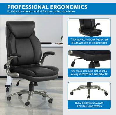 Office Star Products OSP Big & Tall Chair with Lumbar Support and Adjustable Height