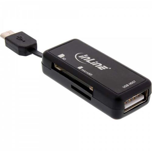 InLine OTG Dual Flex microUSB extern Multi Slot Kartenleser