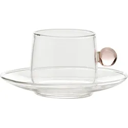 Bilia Kaffeetasse 120 ml hellrosa mit Untertasse