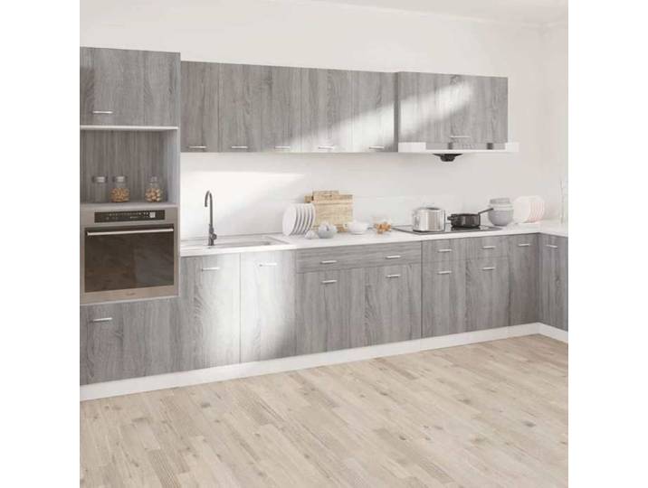 Soldes d'automne Caisson de cuisine Gris - Armoire à tiroirs de cuisine - Armoire à vitrine - inférieure  Lyon  - avec rangement -