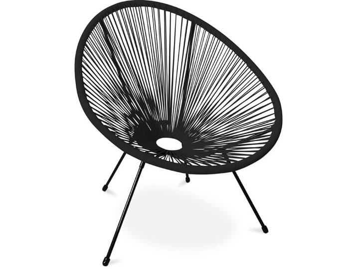 Fauteuil nouvelle édition - Piétement noir - Acapulco Noir