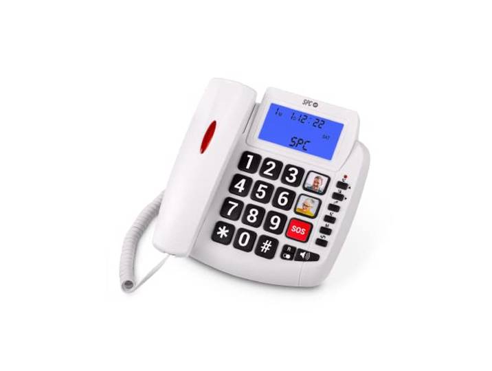 SPC Comfort Volume 2 - Vaste telefoon voor senioren, grote toetsen, hoorapparaatcompatibel, 3 directe geheugens, beller-ID en lichtsignaal - Wit