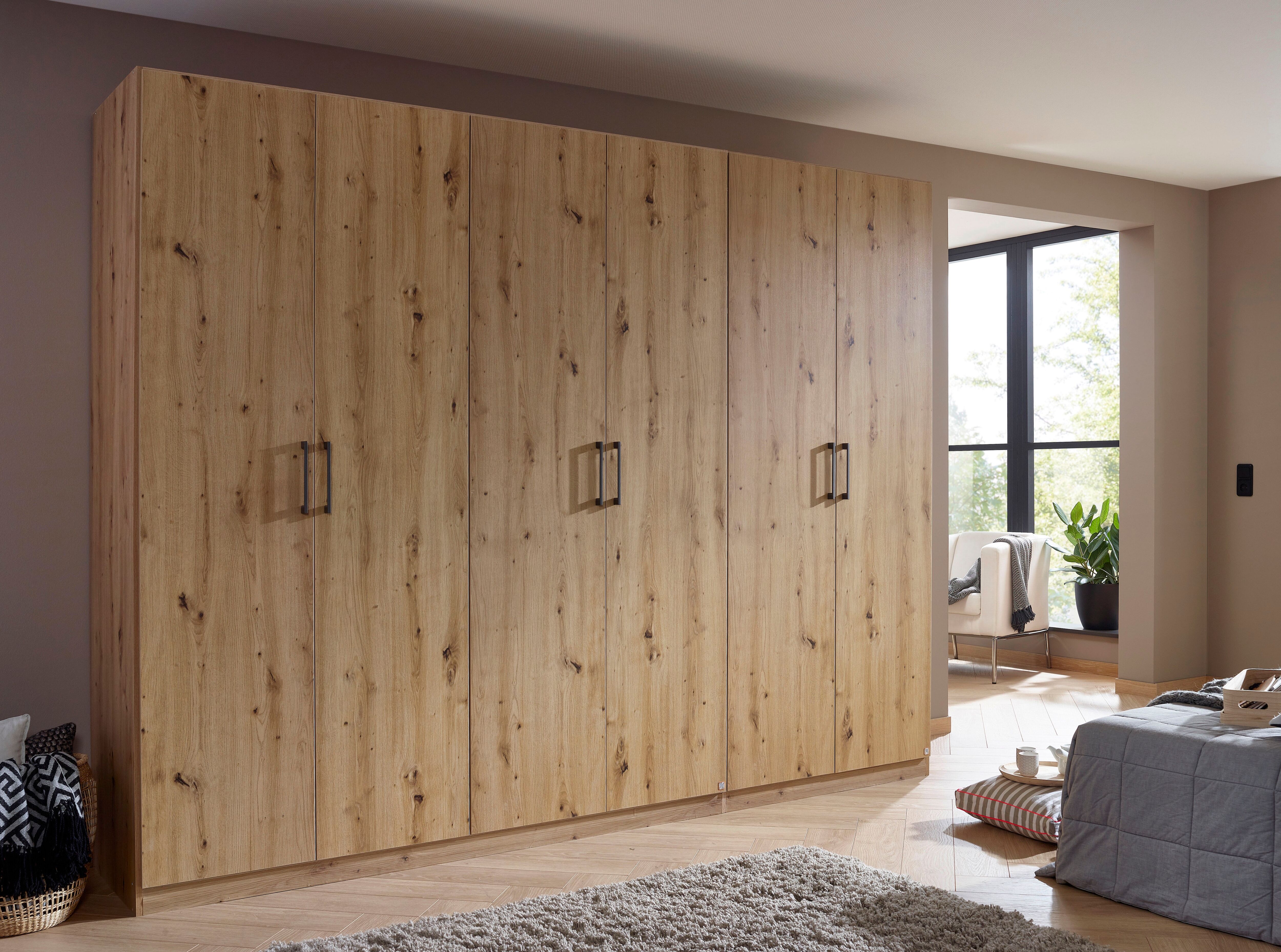 Kleiderschrank RAUCH "Schrank Mehrzweckschrank Garderobenschrank Schlafzimmer Möbel THOR", eiche artisan, B:271cm H:229cm T:54cm, Holzwerkstoff, Schränke, Kleiderschrank, mit farblich passenden, modernen Metallgriffen MADE IN GERMANY